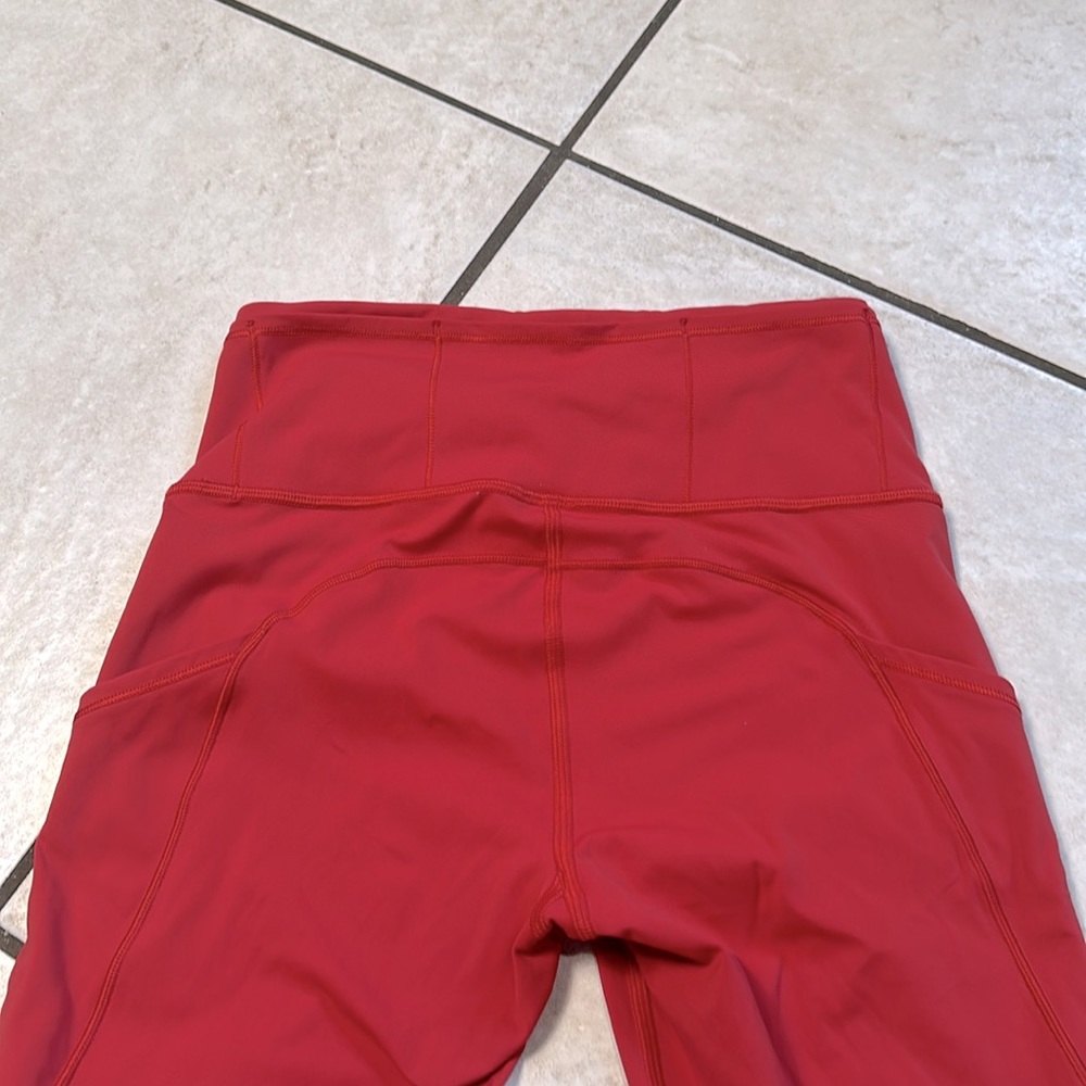 Lululemon Fast & Free Crop II‎ *Nulux 19" Persian Red - Picture 5 of 14